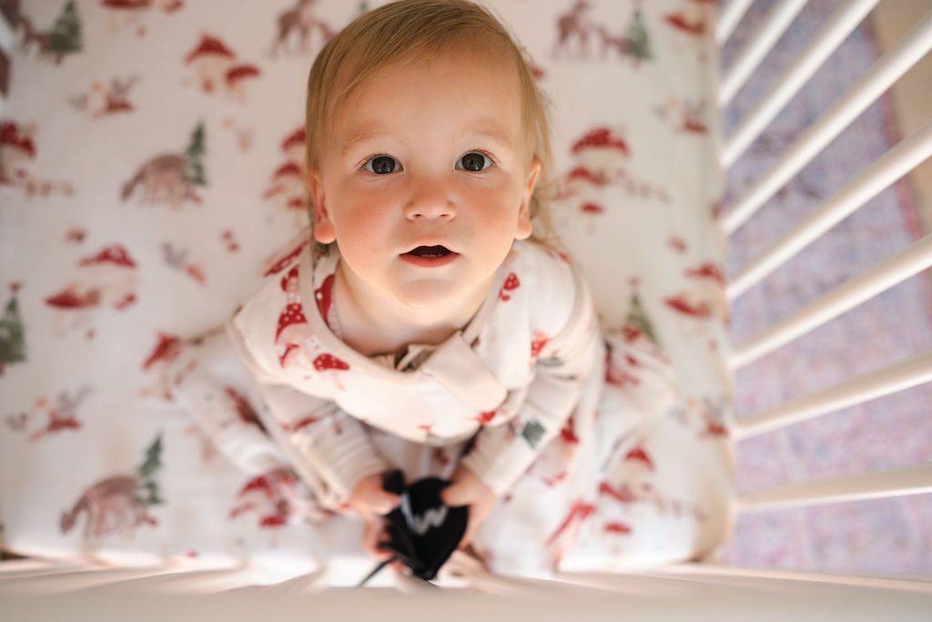 Muslin Fitted Crib Sheet - Forest Families